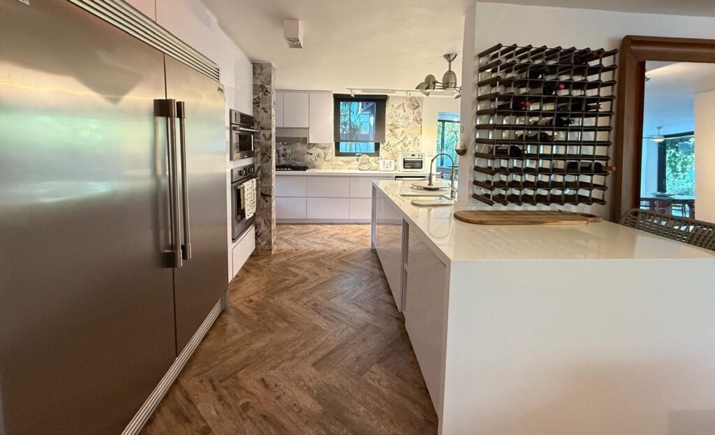 Luxury kitchen with commercial-grade appliances in San Juan home